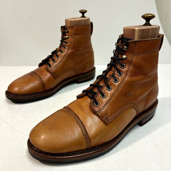 NEW HEELS Rancourt & Co. x Taylor Stitch Moto Boot Brown Made in Maine USA 9.5 D - Picture 1 of 12
